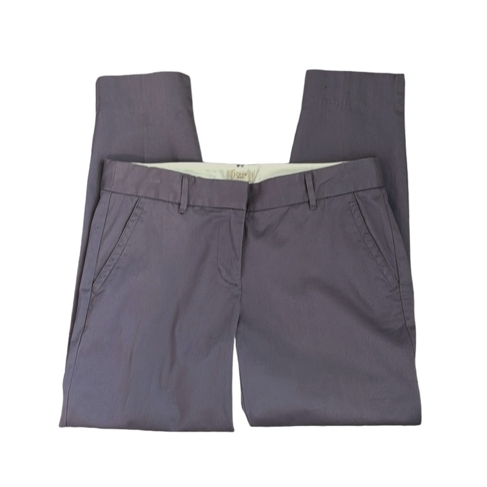 J. Crew City Stretch Women's 2 Lavender Gray Inseam 25.75" EUC Tapered Leg Crop